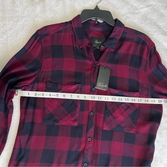 RAILS New Plaid Button-Up Shirt - Black and Red. #21 - Picture 8 of 10